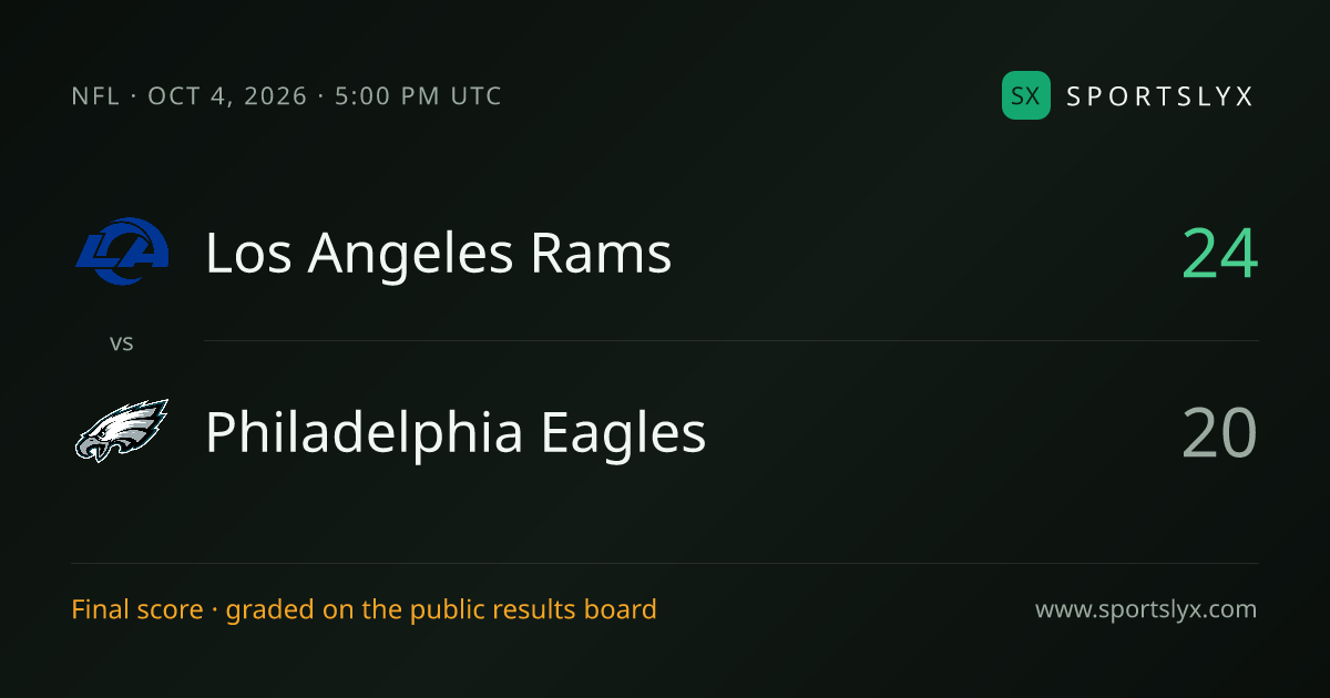 Rams vs Eagles NFL Week 4 Final Score (Oct 4) | Sportslyx