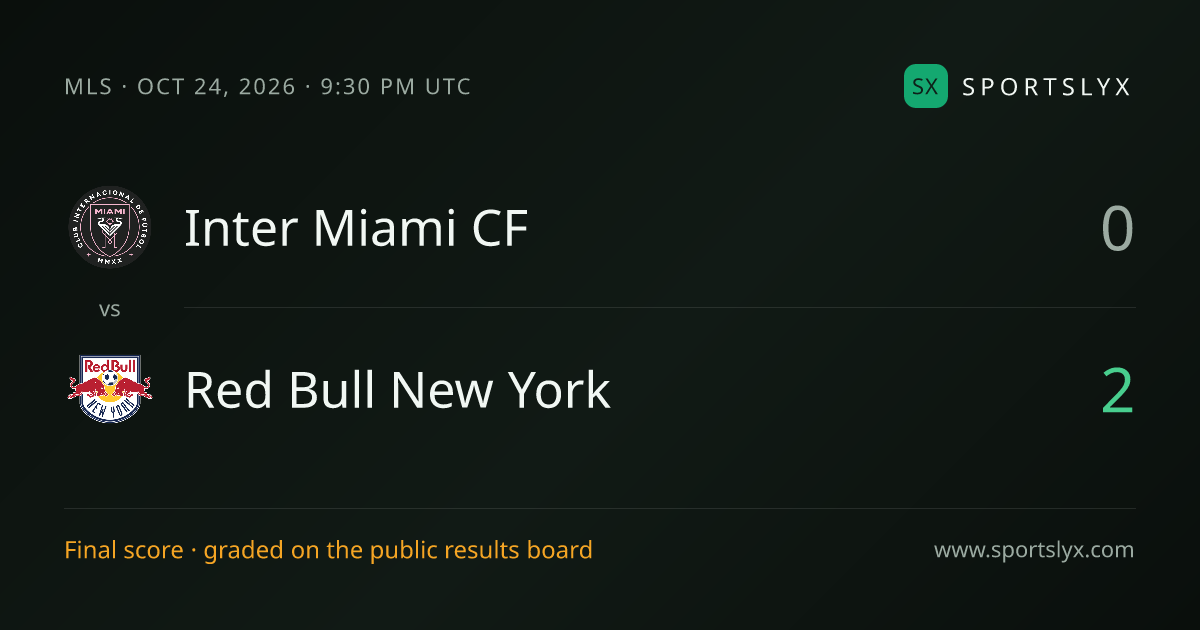 Miami vs Red Bull NY MLS AI Prediction & Odds (Oct 24) | Sportslyx